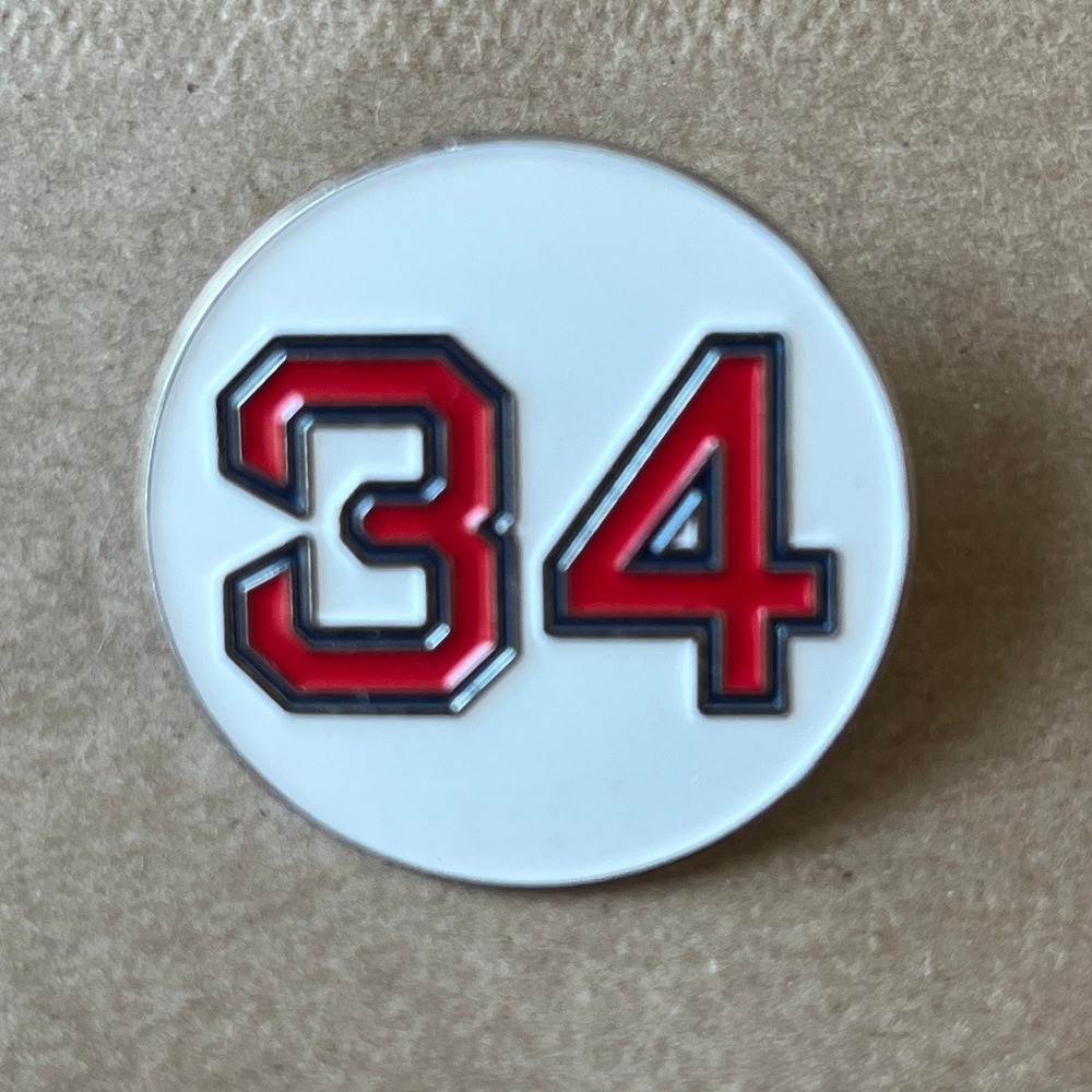 Boston Red Sox David Ortiz Big Papi 34 Enamel Lapel Pin White Red Navy Baseball